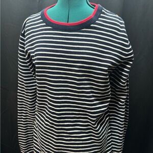 Striped Black and White Crew Neck Sweater